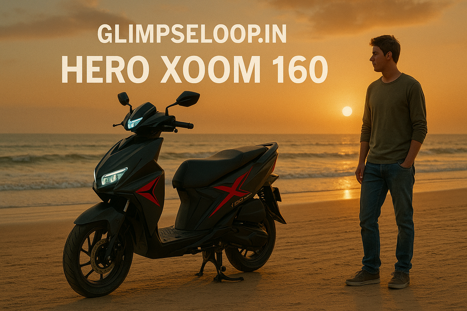 Hero Xoom 160 स्कूटर का साइड प्रोफाइल
